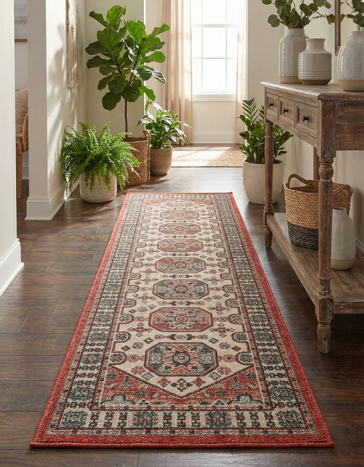Detail image of 2' x 8' Easy-Clean Traditional Indoor / Outdoor Runner Rug