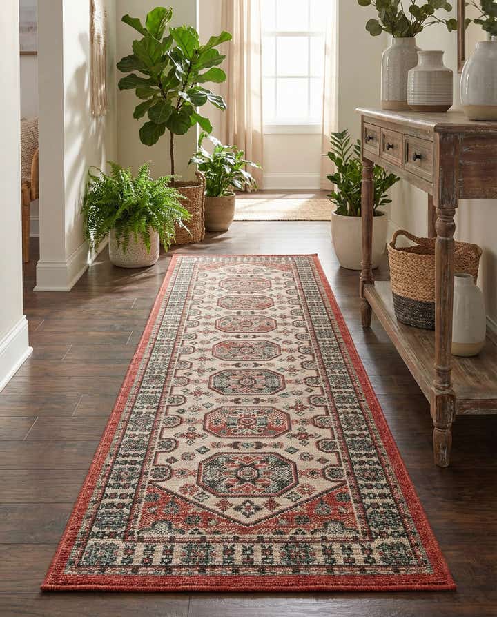 2' x 8' Easy-Clean Traditional Indoor / Outdoor Runner Rug