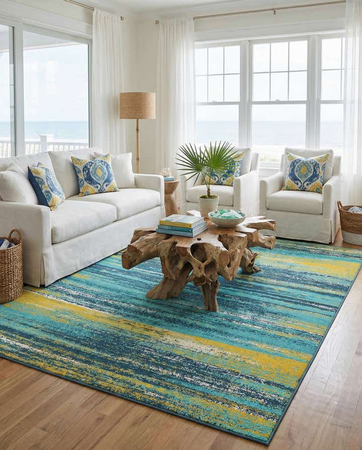 7' 10 x 10' Easy-Clean Coastal Indoor / Outdoor Rug