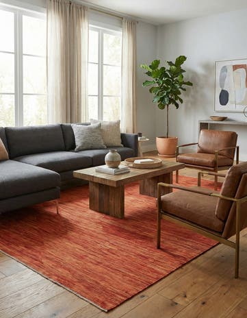 6' 8 x 9' 9 Hand Woven Kilim Modern Wool Rug