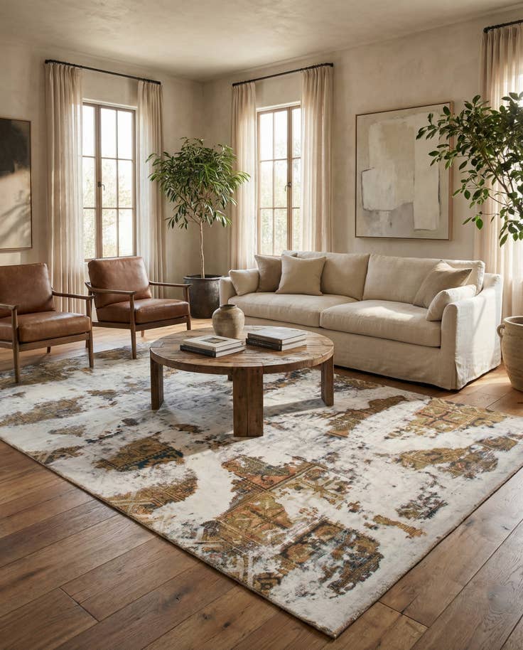 Detail image of 5' 10 x 9' 10 Hand Knotted Ultra Vintage Persian Wool Rug