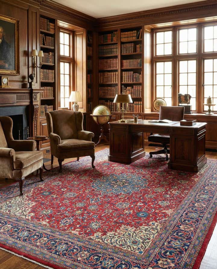 9' 8 x 13' Hand Knotted Sarough Persian Wool Rug