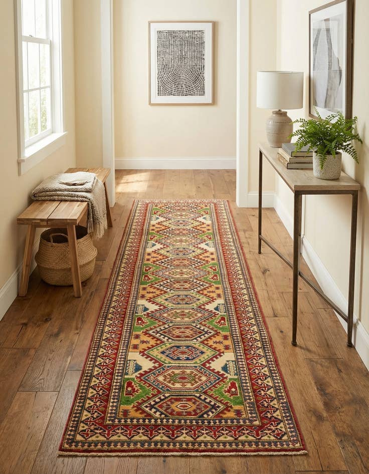 Detail image of 2' 9 x 10' Hand Knotted Kazak Runner Rug