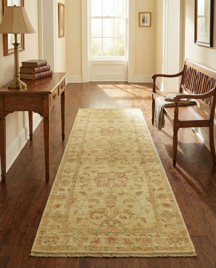 2' 6 x 6' 5 Hand Knotted Peshawar Ziegler Runner Rug