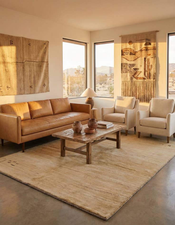 Detail image of 4' 11 x 6' 6  Hand Knotted Gabbeh Shouli Persian Wool Rug