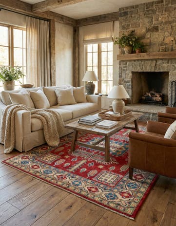 5' x 7' 1 Hand Knotted Kazak Rug