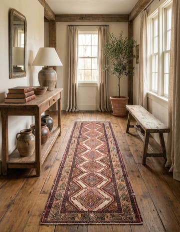 2' 7 x 8' 7 Hand Knotted Ultra Vintage Persian Wool Runner Rug