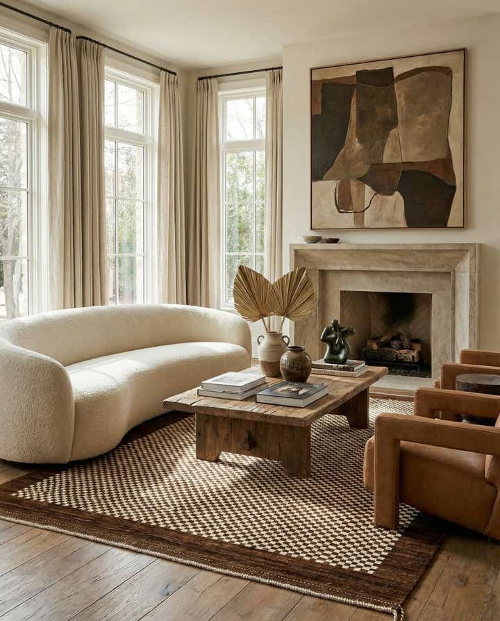 4' 10 x 6' 8 Hand Knotted Moroccan Wool Rug