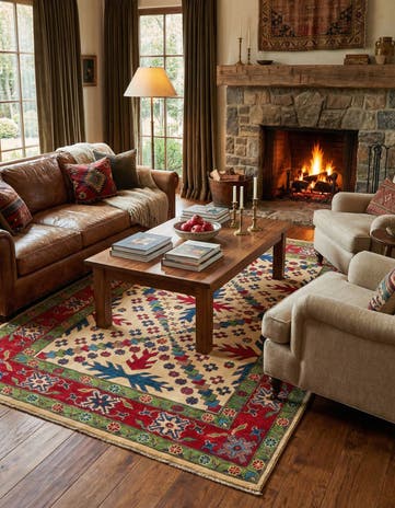 5' 10 x 9' Hand Knotted Kazak Rug