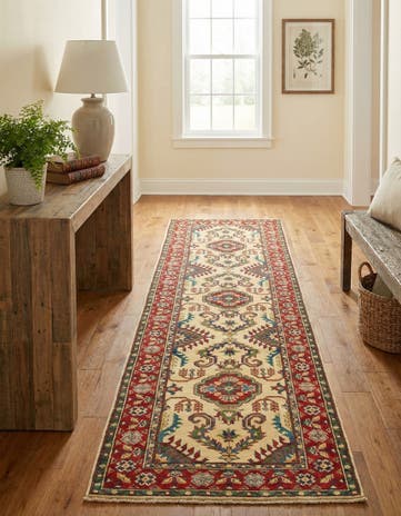 2' 8 x 9' 9 Hand Knotted Kazak Runner Rug