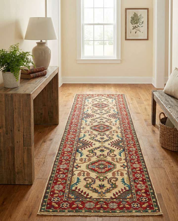 2' 8 x 9' 9 Hand Knotted Kazak Runner Rug