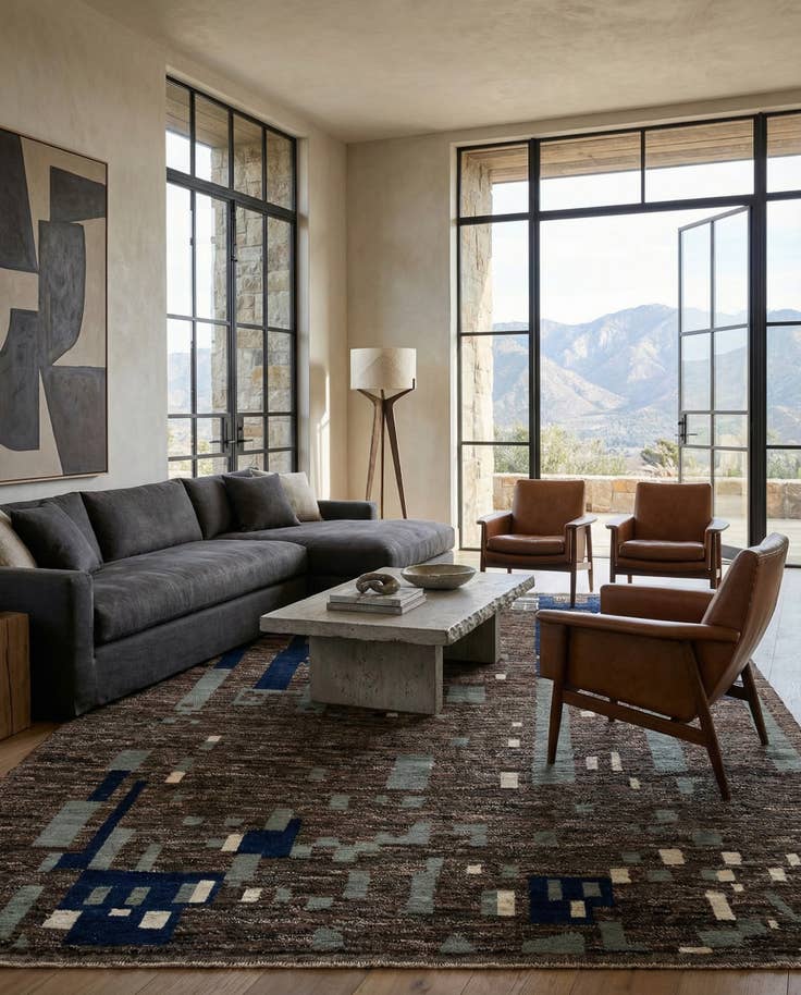Detail image of 10' x 14' 4 Hand Knotted Beni Marok Rug