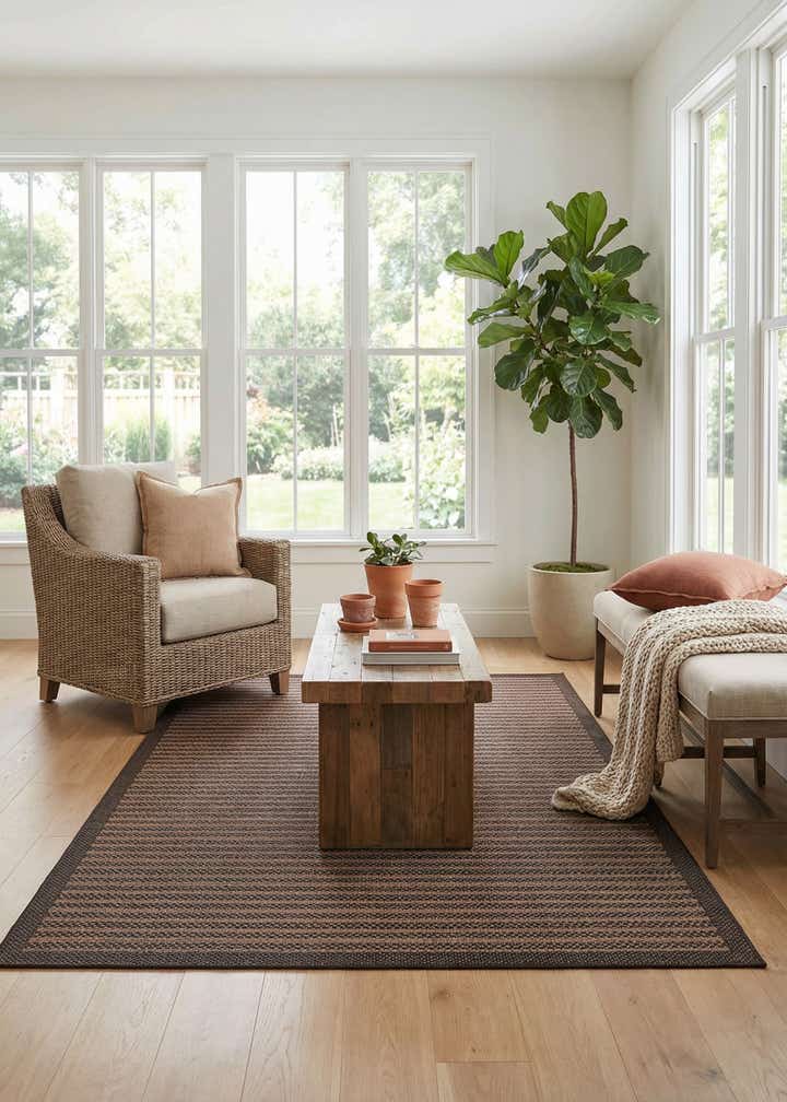 7' x 10' Easy-Clean Border Indoor / Outdoor Rug