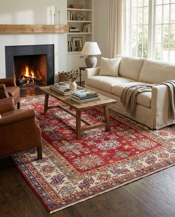 Detail image of 5' 7 x 8' 2 Hand Knotted Kazak Oriental Rug