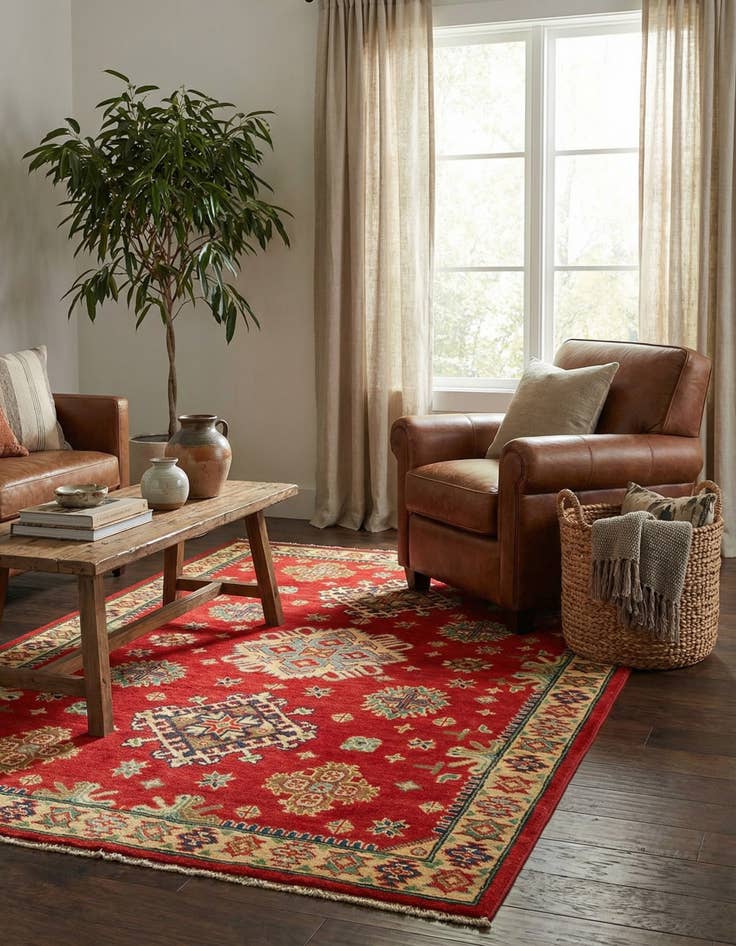 Detail image of 3' 10 x 5' 10  Hand Knotted Kazak Rug