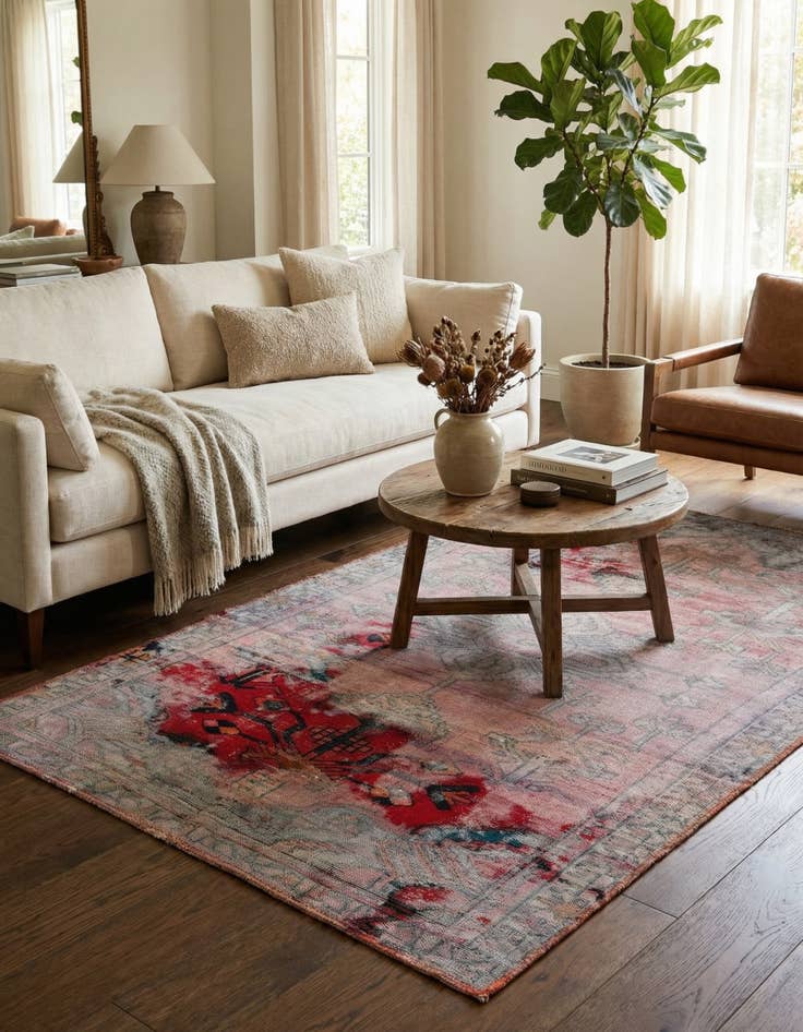 Detail image of 3' 10 x 6' 5 Hand Knotted Ultra Vintage Persian Wool Rug