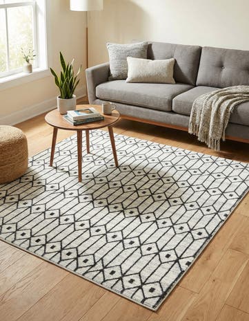 5' 3 x 5' 3 Lattice Trellis Square Rug