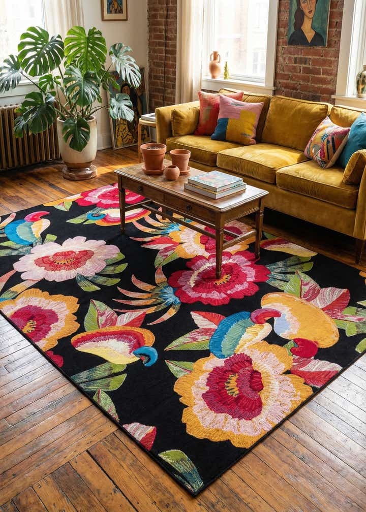 7' 10 x 11' Easy-Clean Botanical Indoor / Outdoor Rug