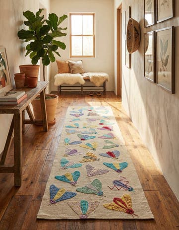 2' 3 x 7' 10 Hand Woven Kilim Suzani Wool Runner Rug