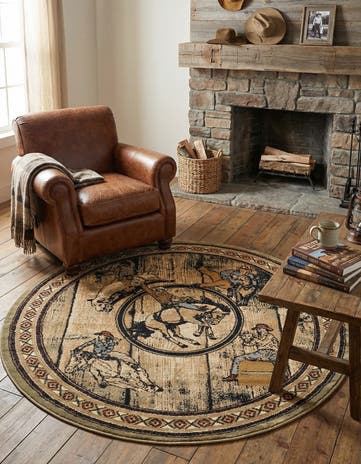 Green Pioneer Round Rug