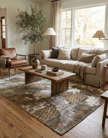 4' 4 x 6' 6 Hand Knotted Ultra Vintage Persian Wool Rug