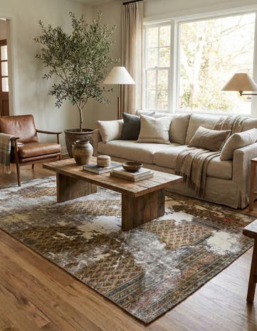 4' 4 x 6' 6 Hand Knotted Ultra Vintage Persian Wool Rug