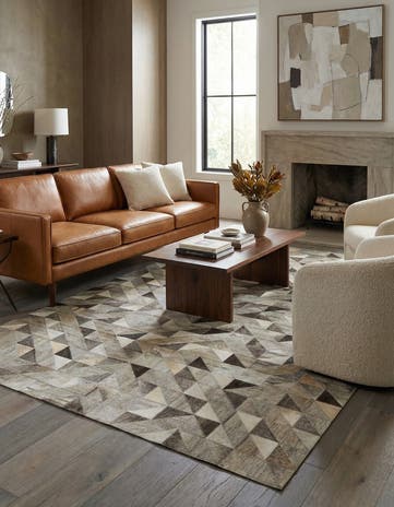 4' 10 x 7' 8 Cowhide - Patchwork Rug