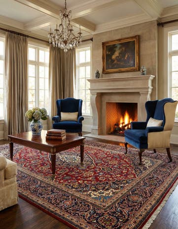8' x 11' 2 Kashan Wool Rug