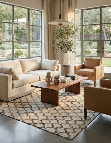 6' 4 x 7' 8 Hand Woven Kilim Modern Wool Rug