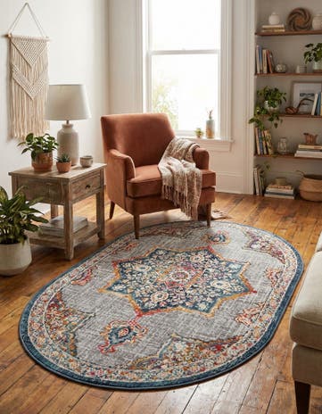 Blue Budapest Oval Rug