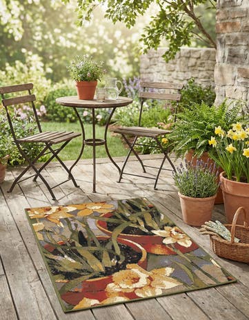 2' x 3' Easy-Clean Botanical Indoor / Outdoor Rug