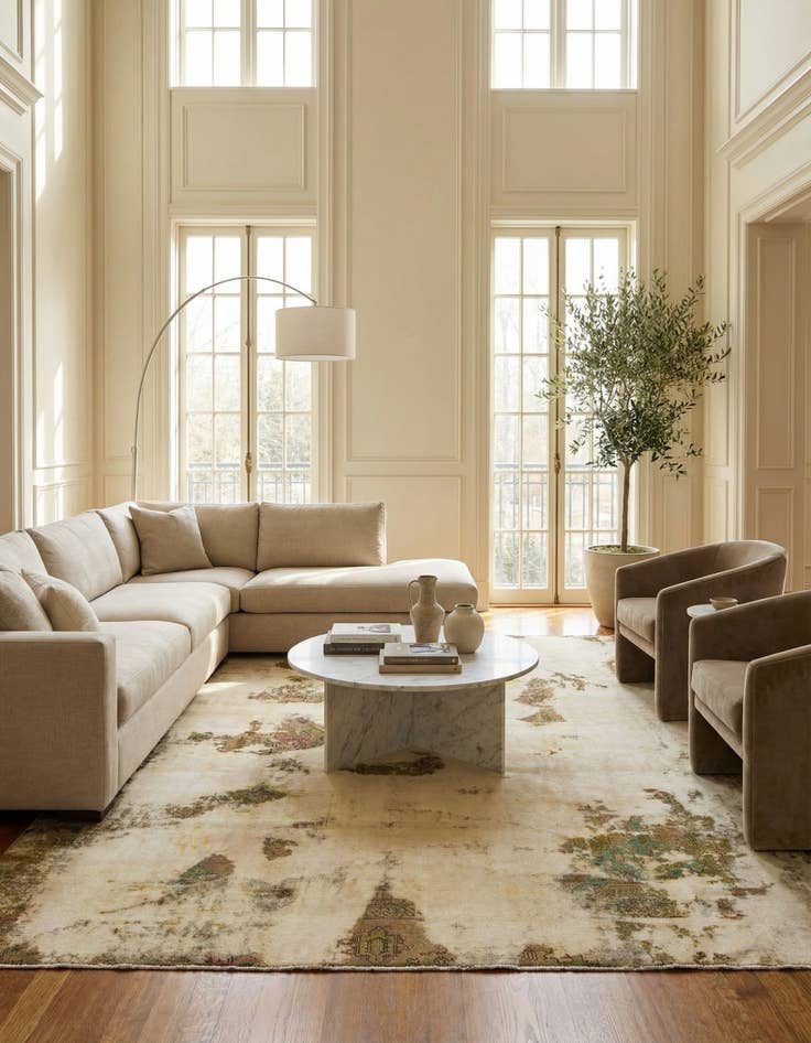 Detail image of 9' 7 x 11' 10  Hand Knotted Ultra Vintage Persian Wool Rug