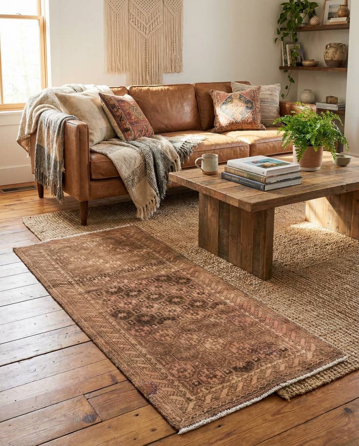 Detail image of 2' 2 x 4' 9 Hand Knotted Ultra Vintage Persian Wool Runner Rug