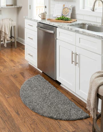 Cloud Gray Solid Shag Hearth Rug