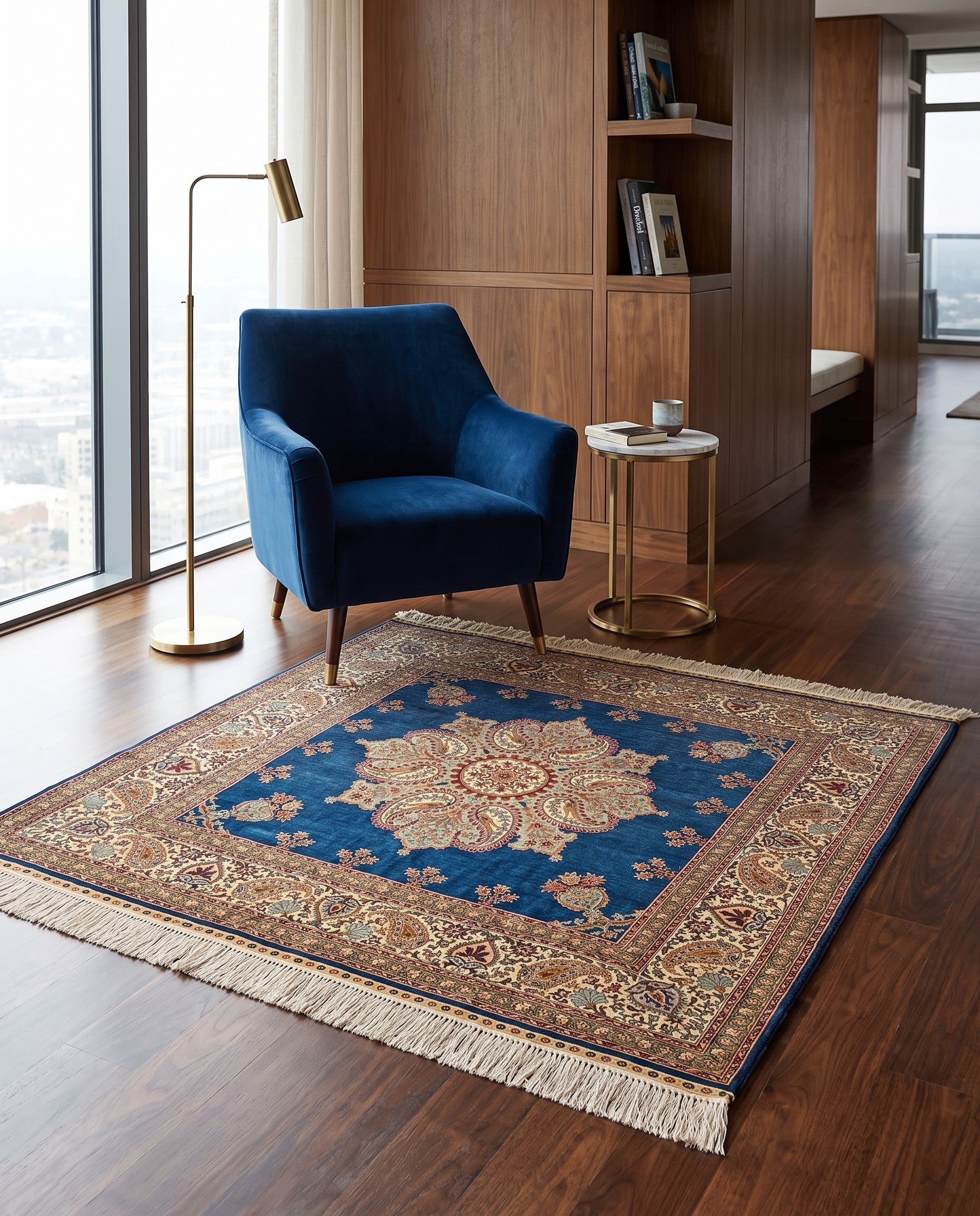4' 9 x 4' 9 Hereke Silk Square Rug