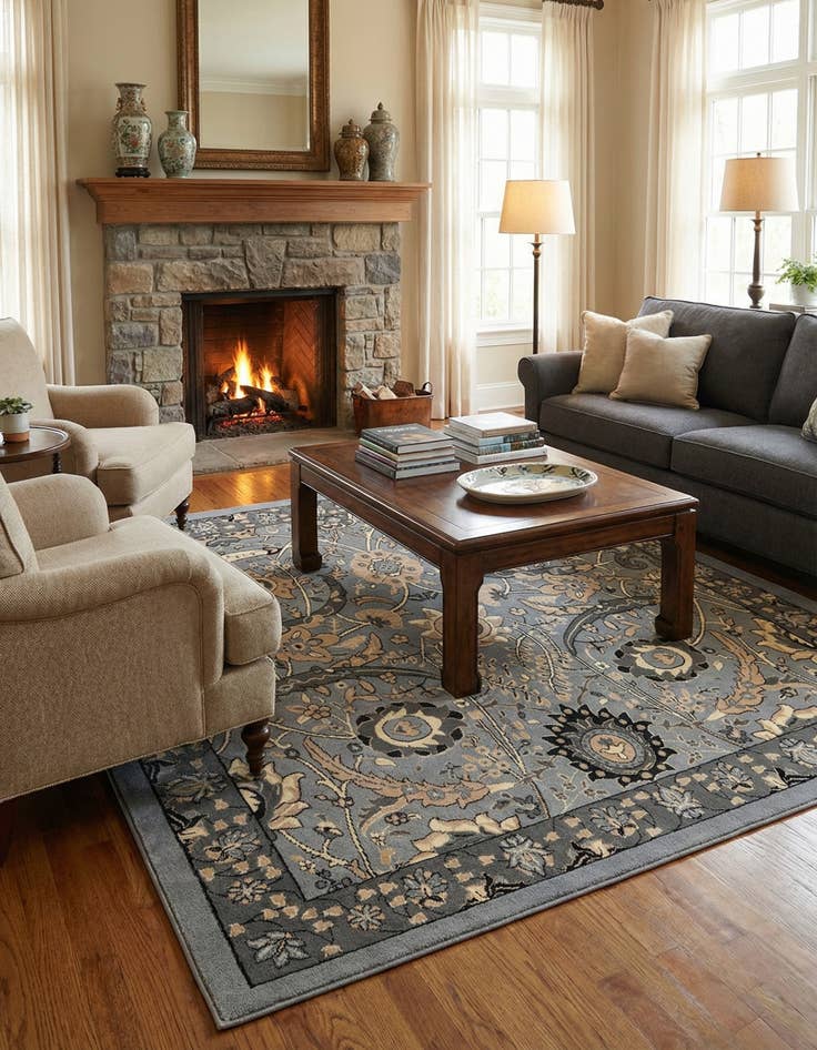 Detail image of 7' 10 x 7' 10 Isfahan Design Square Rug