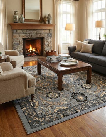 Dark Gray Neda Square Rug
