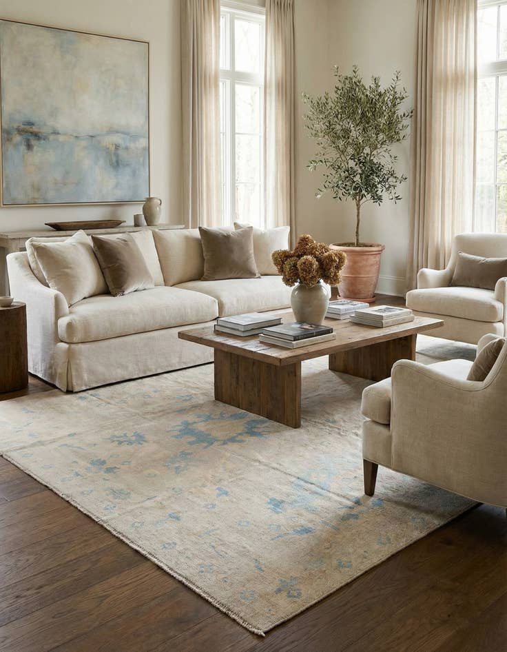 Detail image of  9' 8 x 13' 2  Hand Knotted Darya Wool Rug