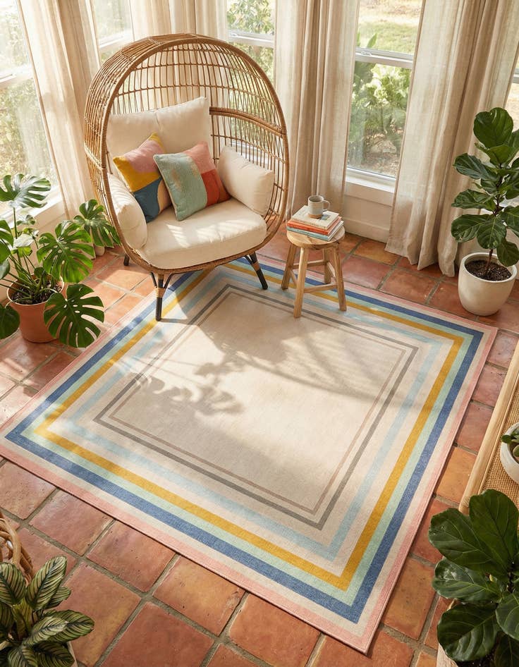 Detail image of 5' x 5' Lotus Square Rug