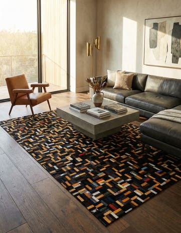 5' 2 x 8' 1 Cowhide - Patchwork Rug