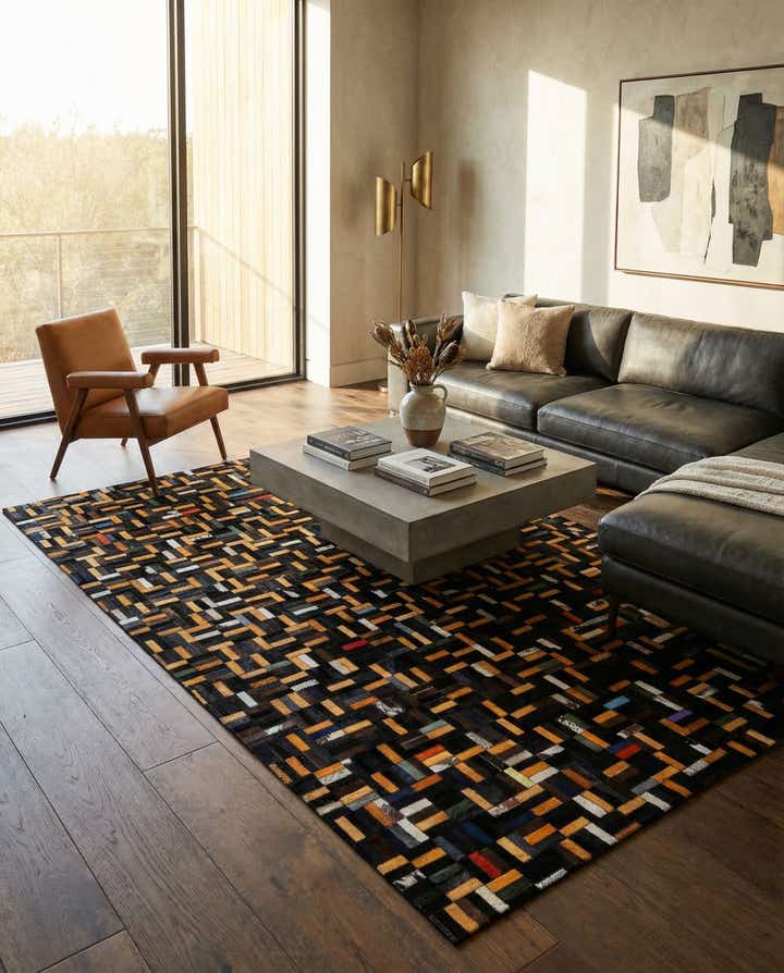 5' 2 x 8' 1 Cowhide - Patchwork Rug