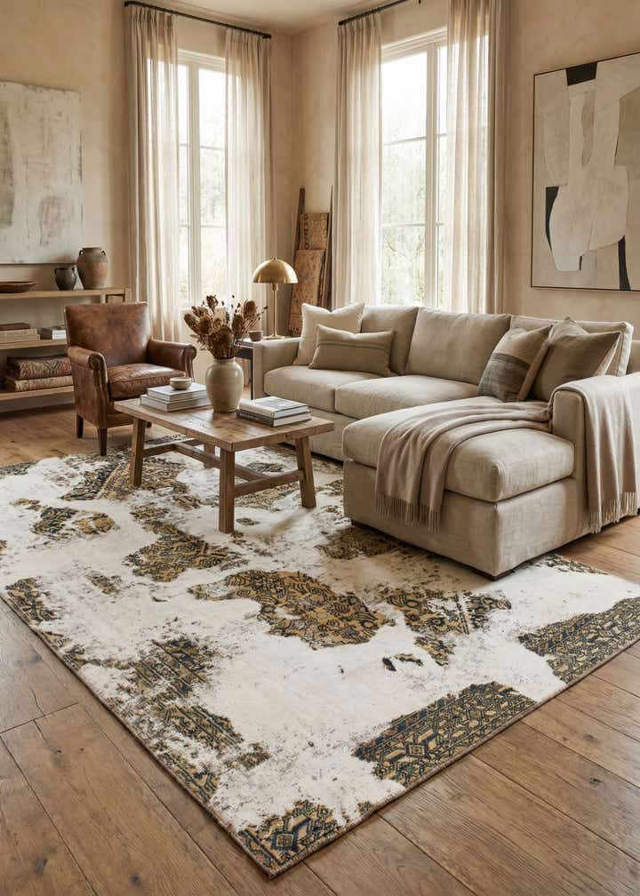 6' x 9' 4 Hand Knotted Ultra Vintage Persian Wool Rug