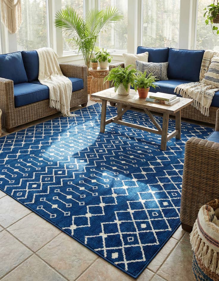 Detail image of  10' x 10' Moroccan Trellis Square Rug