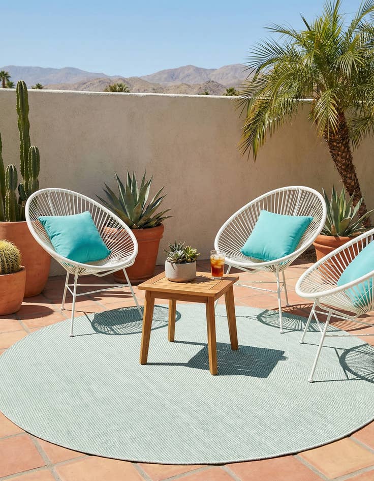 Detail image of  7' 10 x 7' 10  Washable Jill Zarin Palm Springs Indoor / Outdoor Round Rug