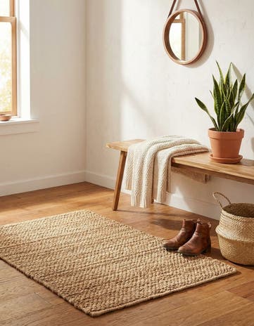 2' x 3' 1 Hand Woven Chunky Jute Rug