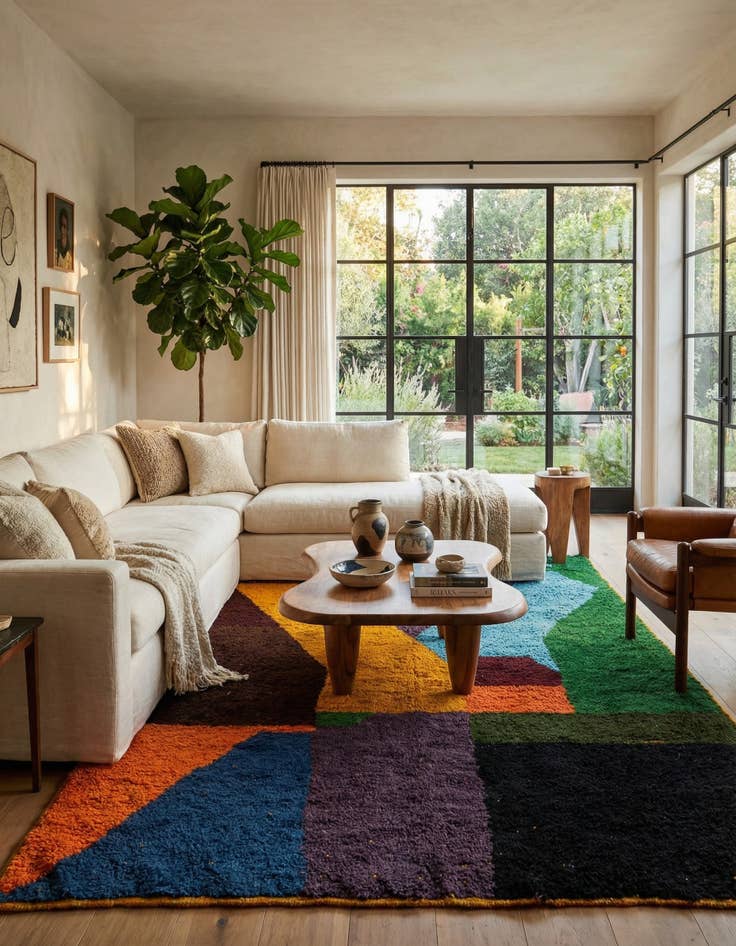 Detail image of 6' 6 x 9' 6  Hand Knotted Moroccan Wool Rug