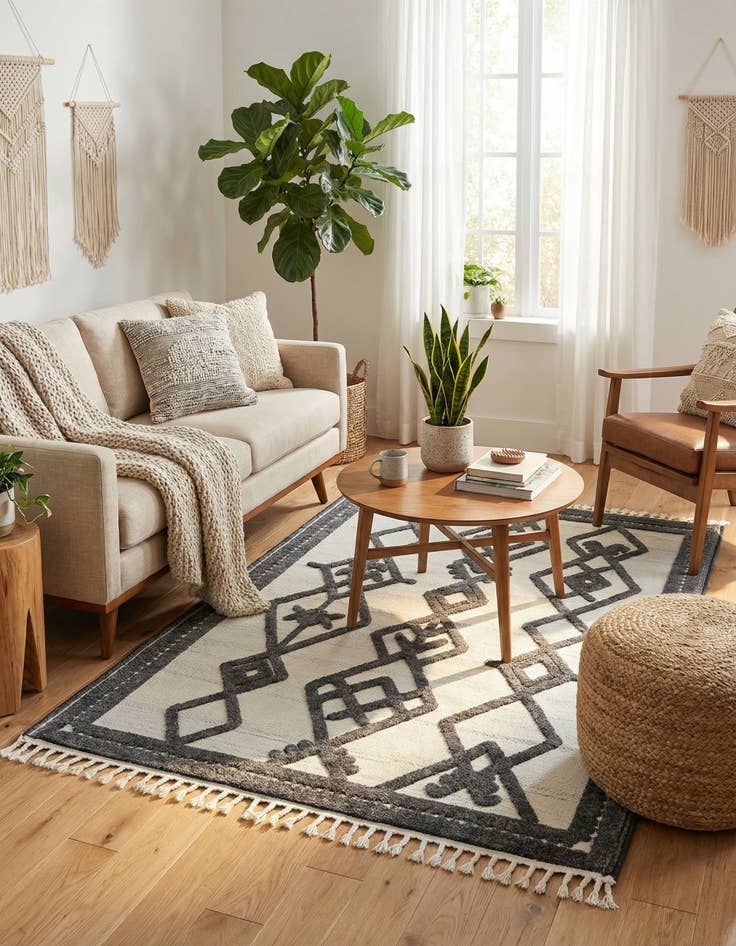 Detail image of 5' 3 x 7' 7  Washable  Indoor / Outdoor Rug