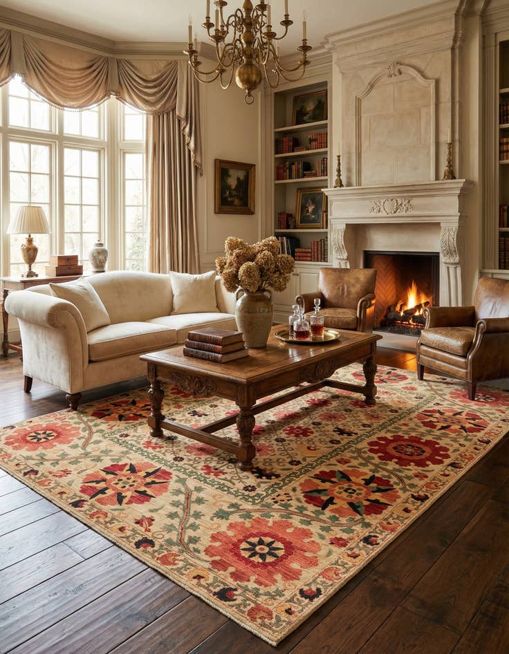 Detail image of 8' 2 x 10' 5  Hand Knotted Ariana Ziegler Oriental Rug