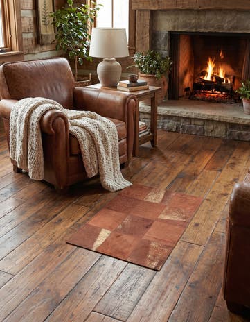 2' 1 x 3' 1 Cowhide Leather Rug