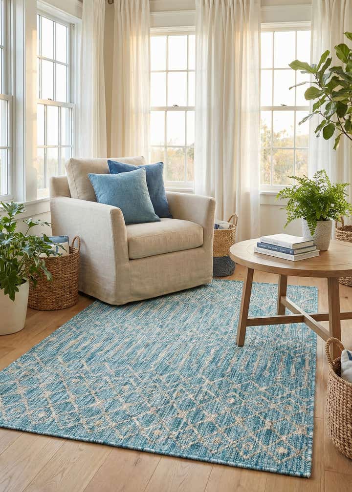 4' x 6' Easy-Clean Trellis Indoor / Outdoor Rug
